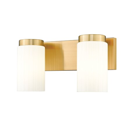 Z-Lite Burk 2 Light Vanity, 13.75in. W x 7.25in. H, Luxe Gold 746-2V-LG